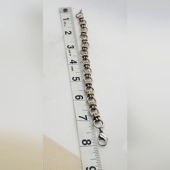 Bracelet 8"inch Elegant Sterling Silver and Gold . - Picture 3 of 5